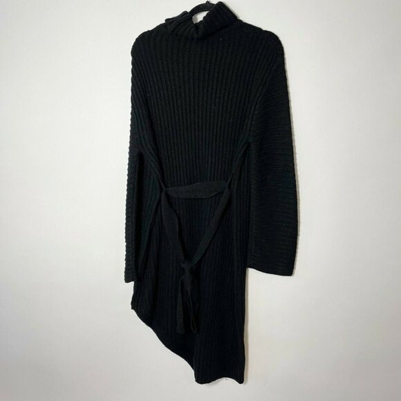 Line & Dot Womens Janet Asymmetric Sweater Dress Black M Ribbed Knit LD4328L NWT - Picture 8 of 12